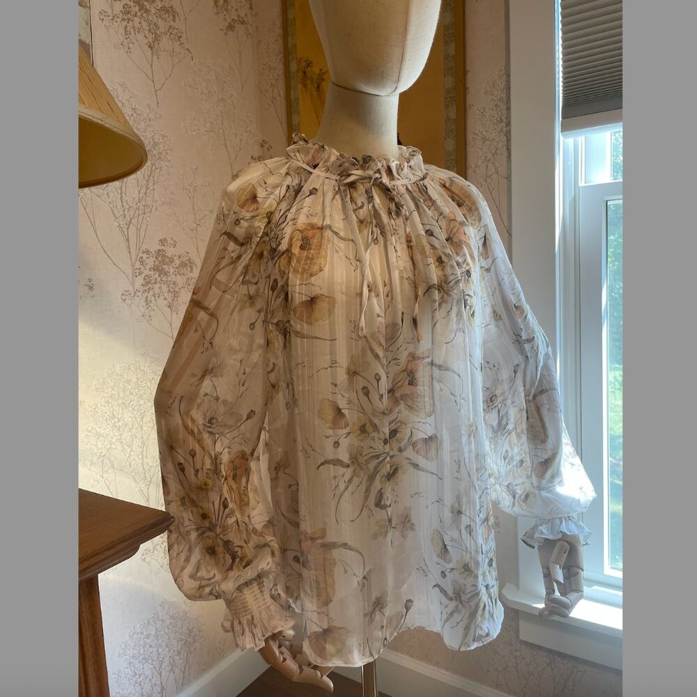 H&M high neck floral blouse